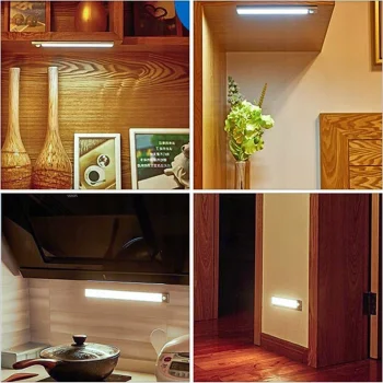 Bezprzewodowa Lampka LED do Szafki Szafy Z czujnikiem Ruchu Zmierzchu 23cm