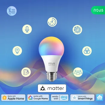 Żarówka WiFi E27 Matter SMART 9W Tuya HomeKit Google Home RGB 2700-6500K