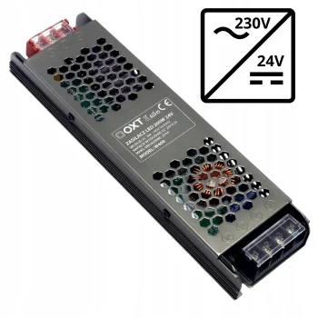 Zasilacz 24V LED DC 200W 5A 8A Montażowy Slim PRO Do Taśm Sterowników RGB