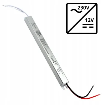 Zasilacz 12V LED DC 36W 3A 20mm Montażowy Slim Mały Do Taśm Sterowników