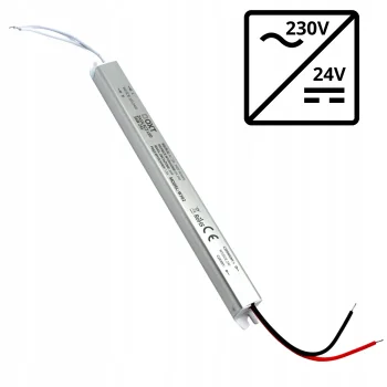 Zasilacz 24V LED DC 36W 1,5A 20mm Montażowy Slim Mały Do Taśm Sterowników