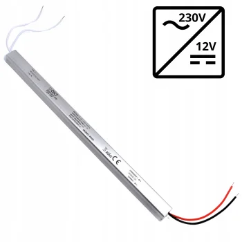 Zasilacz 12V LED DC 72W 5A 6A 20mm Montażowy Slim Mały Do Taśm Sterowników