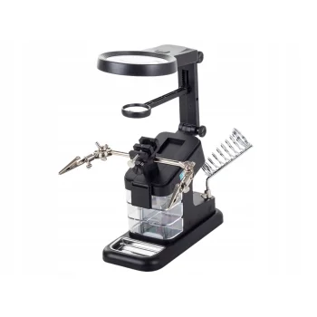 Trzecia Ręka do Lutowania LUPA Podświetlenie LED Uchwyt Naprawy Elektroniki