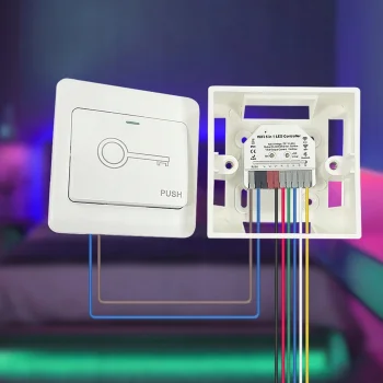 MINI Sterownik taśmy LED WiFi 12V 24V RGB+CCT RGBW Dopuszkowy 10A 120W 240W