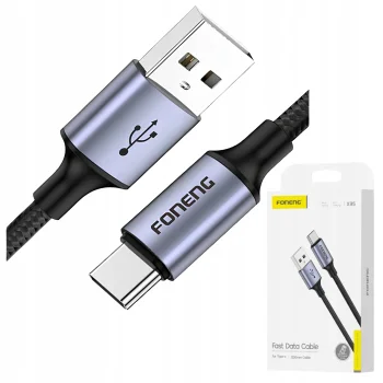 Kabel USB USB-C 1,2m Szybki Mocny Oplot 3A Szybkie ładowanie QC PD FONENG