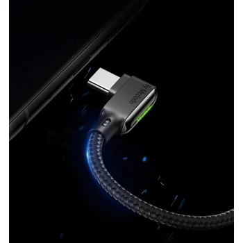 Mcdodo Kabel kątowy QC USB do USB-C 90 stopni LED 2A 1,2m Boczny