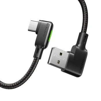 Mcdodo Kabel kątowy QC USB do USB-C 90 stopni LED 2A 1,2m Boczny