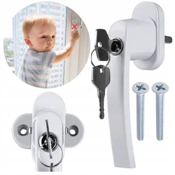 Klamka Do Okna z kluczykiem Zamkiem Na Klucz Drzwi Z zabezpieczeniem