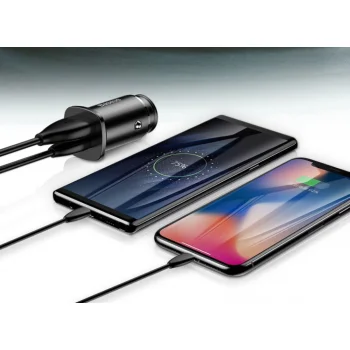 Ładowarka samochodowa Baseus Square 30W QC 4.0 czarna