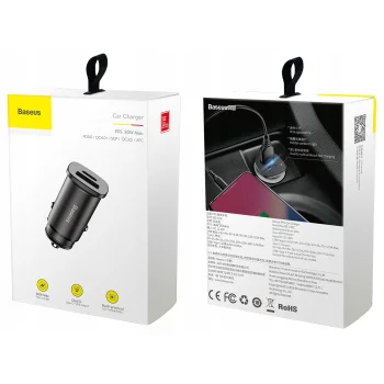 Ładowarka samochodowa Baseus Square 30W QC 4.0 czarna
