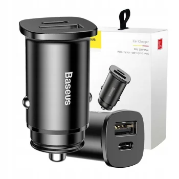 Ładowarka samochodowa Baseus Square 30W QC 4.0 czarna