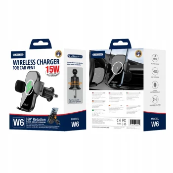 JELLICO Uchwyt Grawitacyjny z Ładowarką Indukcyjną na Kratkę - Qi 15W