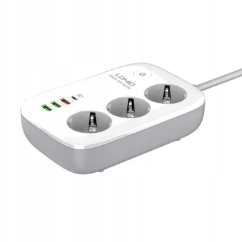 Inteligentna listwa zasilająca Wi-Fi LDNIO SEW3452, TUYA z ładowarką QC USB