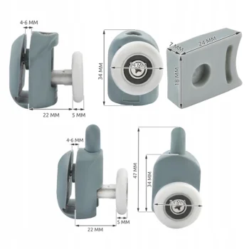 Zestaw Rolek Rolki Kółka do drzwi kabiny prysznicowej Zestaw 8 elementów