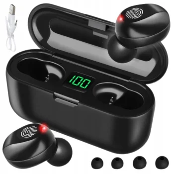 Słuchawki bezprzewodowe douszne z Powe bankiem Bluetooth