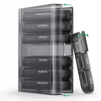 Organizer Na Leki Suplementy Leki tygodniowy 7 dniowy 3 pory dnia Zestaw