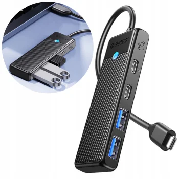 HUB 4w1 USB-C 4 porty 2x USB 3.0 2xUSB-C 3.0 100W PD Orico