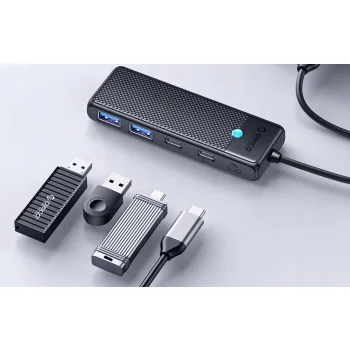 HUB 4w1 USB-C 4 porty 2x USB 3.0 2xUSB-C 3.0 100W PD Orico