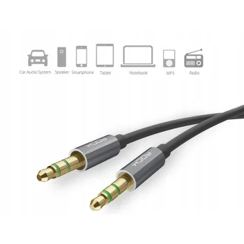 Kabel AUDIO mini Jack 3,5mm 100cm 1m Dwustronny M-M Męski ROOCK
