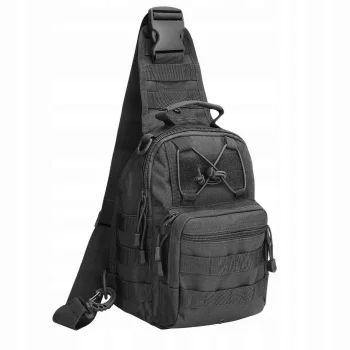 Plecak Na Ramię Turystyczny Wojskowy 20l czarny Wielofunkcyjna Saszetka