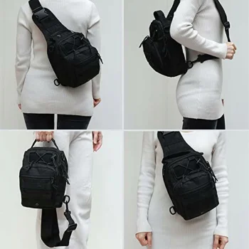 Plecak Na Ramię Turystyczny Wojskowy 20l czarny Wielofunkcyjna Saszetka