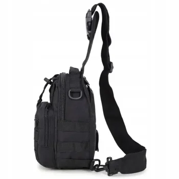 Plecak Na Ramię Turystyczny Wojskowy 20l czarny Wielofunkcyjna Saszetka