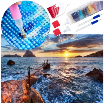 Mozaika Diamentowa Haft Obraz Diamentowy Zestaw Dla Dzieci 20x30cm 5D Morze