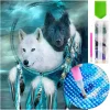 Mozaika Diamentowa Haft Obraz Diamentowy Zestaw Dla Dzieci 40x30 5D Wilki