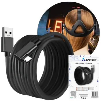 Kabel USB USB-C Kątowy Boczny Długi do grania Gogli Telefonu 5m 500cm