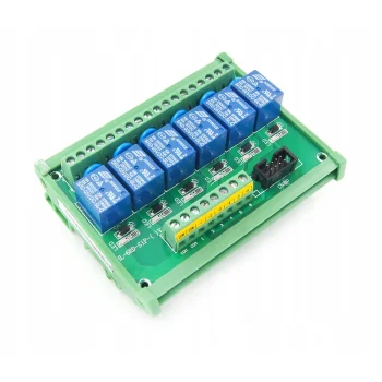 Przekaźnik na szynę DIN 5V 10A 6-kanałowy do mikrokontrolerów  Arduino, ESP