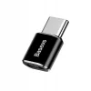 Baseus Mały Mini Adapter Micro USB do USB-C Czarny