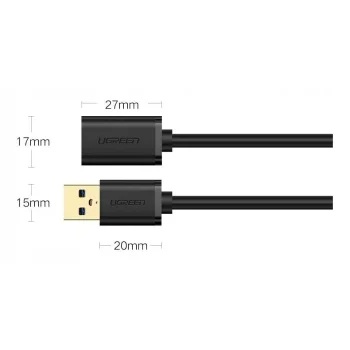Kabel USB 3.0 przedłużacz UGREEN czarny 300cm 3m
