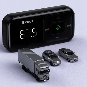 Baseus Transmiter FM AUX Ładowarka USB Bluetooth