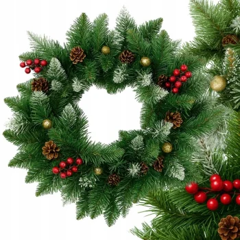 WIANEK świąteczny BOMBKI szyszki DEKORACJE ŚWIĄTECZNE Wieniec stroik XXL