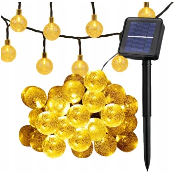 GIRLANDA SOLARNA ŚWIETLNA ogrodowa na balkon LAMPKI SOLARNE 100 LED 10m