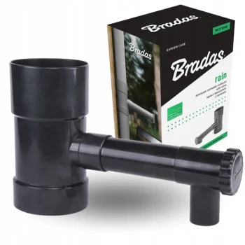 Zbieracz Łapacz Wody Deszczowej Deszczówki z zaworem Odzyskiwacz 90mm Szary