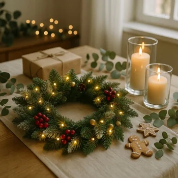 WIANEK świąteczny BOMBKI szyszki DEKORACJE ŚWIĄTECZNE Wieniec stroik XXL