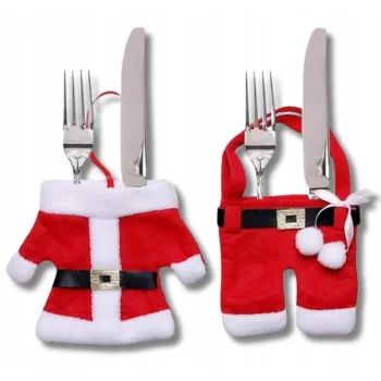 ETUI POKROWIEC NA SZTUĆCE Śmieszne NA PREZENT Mikołaj Ozdoby na STÓŁ Duże